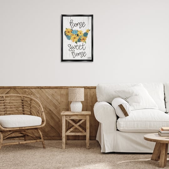 Stupell Industries Floral Americana Phrase Floater Framed Art